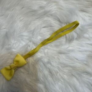 Yellow 2" Mini Bow on Yellow Skinny FOE elastic headband 7581 Handmade NWT
